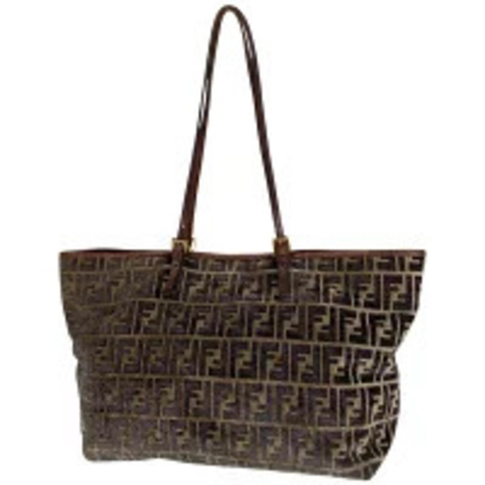 Fendi Zucca tote bag shoulder velvet brown